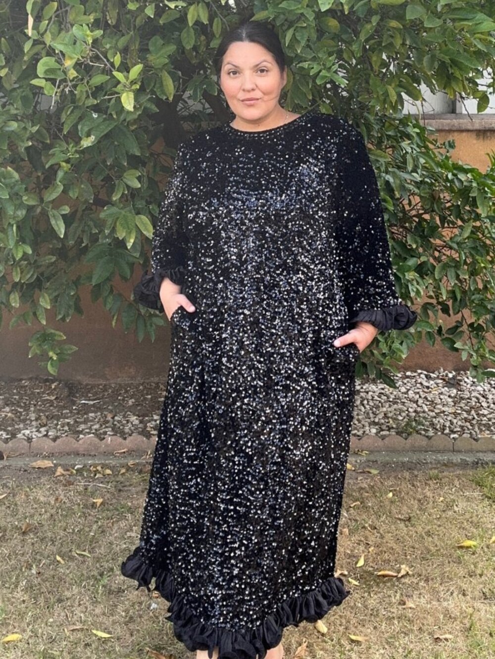 FRANCES VALENTINE Plaza Sequin Midi Dress Plus Size - Picture 2 of 3